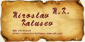 Miroslav Kalušev vizit kartica